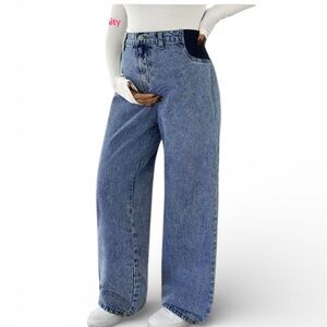 SHEIN Wide Leg Maternity Jeans
